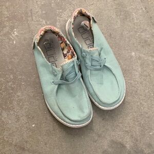 Hey Dude Wendy Aqua Casual Shoes with Floral Lining
